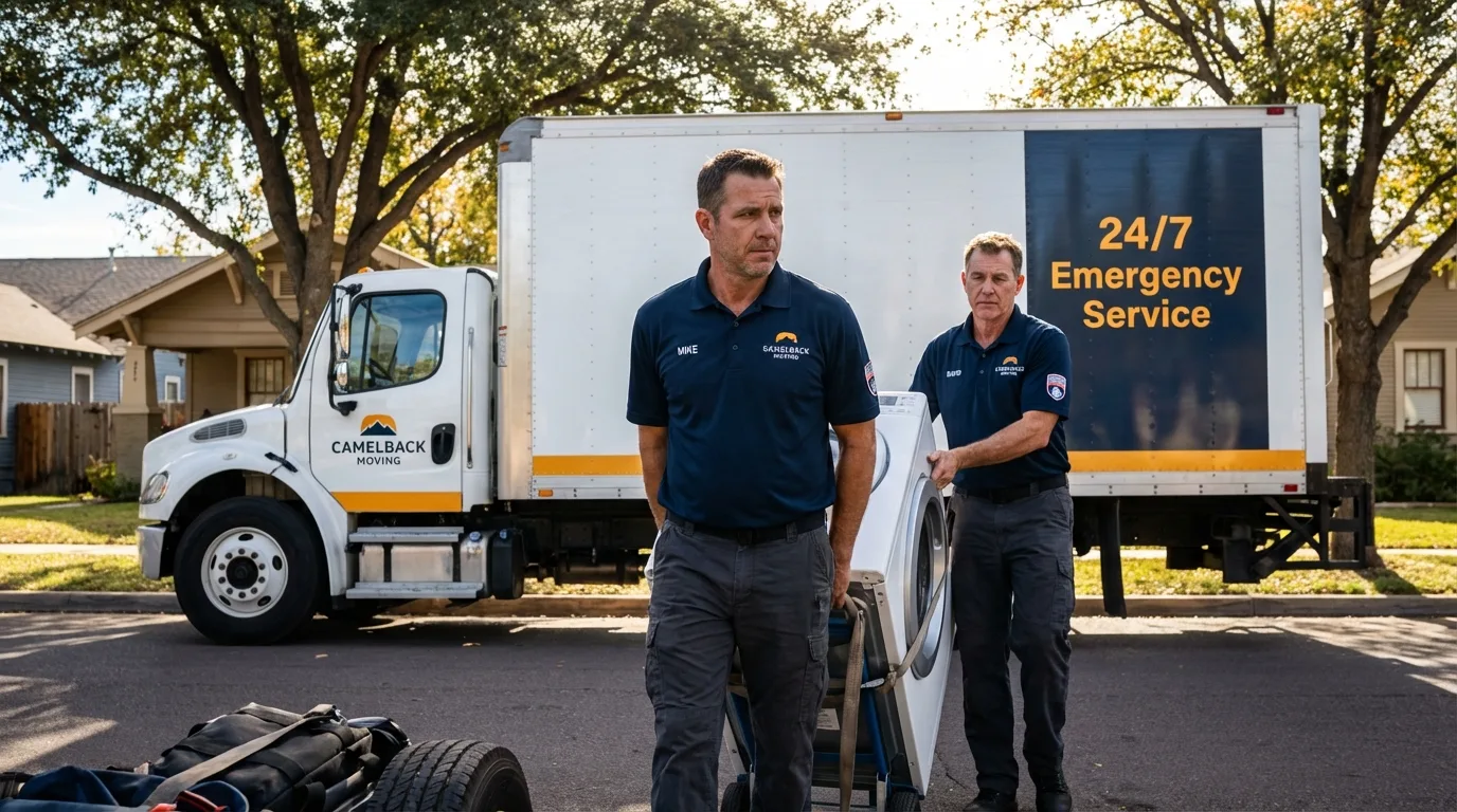 CamelBack Moving crew loading furniture in Rosenberg, TX